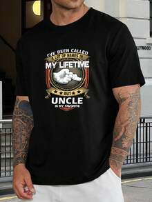 Camiseta del Mejor Tío del Mundo - Regalo genial para el Día del Padre, cumpleaños, Navidad - Camisetas familiares a juego para hombres - Negro - Ver 1