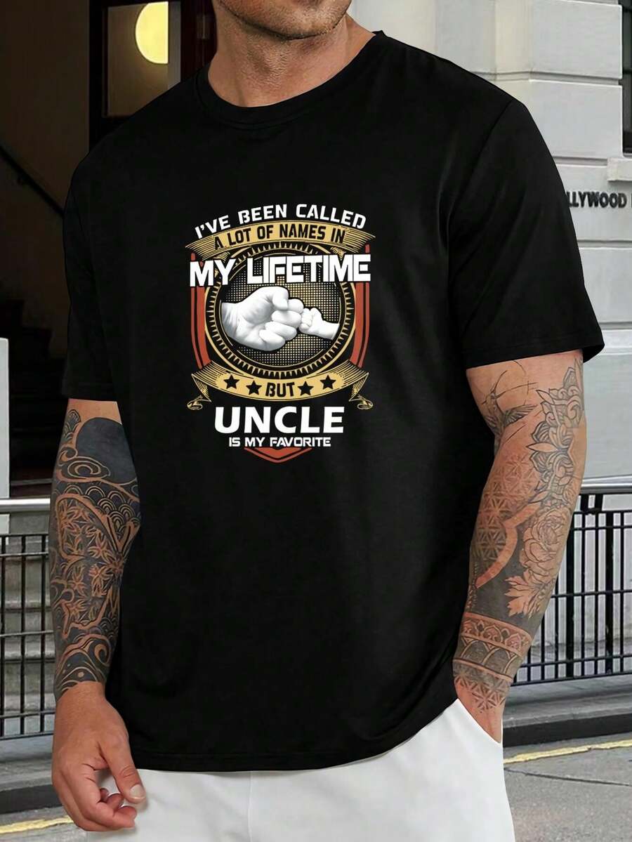 Camiseta del Mejor Tío del Mundo - Regalo genial para el Día del Padre, cumpleaños, Navidad - Camisetas familiares a juego para hombres - Negro - Ver 1