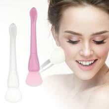 2 Pcs Silicone Face Mask Brushes, Face Mask Applicator Brushes, Soft Silicone Brushes - White Pink - View 2