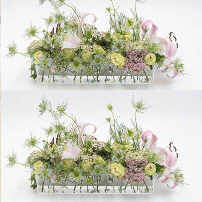 1 件 12/16 孔透明亚克力花瓶矩形花卉中心装饰适用于餐桌、家居、婚礼装饰，带孔低长亚克力花瓶（不含花）