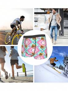 1 pieza Pantalones cortos con estampado personalizado de mascota, diseño unisex, ropa interior personalizada, ropa interior creativa, regalo perfecto para el día festivo para novio, novia, esposo, esposa, familia