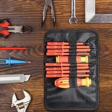 Insulated Screwdriver Set, 10 Pieces, Magnetic Tips, Ergonomic Rubber Handle With Storage Case - Black - View 7