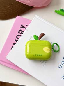 3D Leaf, Orange & Pear Design Silicone Soft Case Cover Compatible With Apple 4/3, Pro 2/3, Cute & Creative, Suitable For Couples, Summer