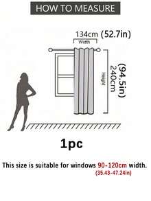 1pc Chocolate Brown Blackout Quiet Study Window Curtain - Chocolate Brown - View 23