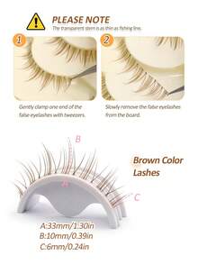 Rikuaild 5 Pairs Cartoon Style False Eyelashes, Brown, Anime Style, Very Natural Like Mink Lashes, Lightweight & Soft, Transparent Band, Reusable - Bulu Mata Manga Runcing - View 6