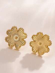 1 Pair Fashionable Heart & Four-Leaf Clover Design Earrings For Women - Split Four Leaf Clover Earrings - View 2