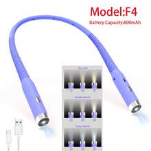 1pc LED Neck Hanging Reading Light, USB Rechargeable, 3 Color Options, 6-Level Brightness Adjustment, Portable Fill Light, Flexible Gooseneck, Eye-Caring, Suitable For Bedroom, Outdoor Camping And More