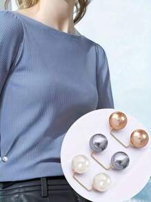 3pcs Faux Pearl Brooch Pins,Faux Pearl Brooch Pins ,Women Faux Pearl For Anti Exposure Neckline Safety Pins ,Safety Pins Wedding Decoration ,Sweater Shawl Clips ,For Clothing Cardigan Dress Sweater Hat DIY Supplies Apparel Decoration, Non-Slip Safety Pin, Collar Clips, Scarf Accessories, Fashion,DIY Supplies