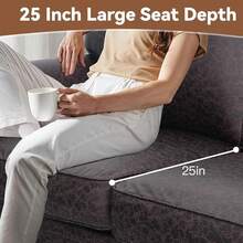 2025 New Arrivals At Shocking Prices:88'' Rivet Couch,Living Room Sets,Mid-Century Couch, Solid Wooden Frame For Living Room,Holstered Sofa (Brown, Loveat)Brown LoveatBrown - Màu sắc hình ảnh - Xem 2