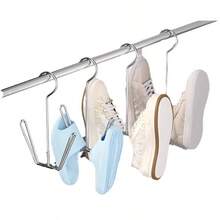 4pcs Shoes Drying Rack, Stainless Steel Shoe Hangers For Household,Stainless Steel Shoe Hangers - 2/4 Packs, Metal Space-Saving Rack With Hooks For Closet Organization, Durable Unfinished Metal Construction, Waterproof And Rust-Resistant, Easy To Assemble, Versatile Home And Laundry Footwear Storage Accessory - Multicolor - View 4