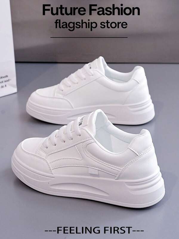 LISM 1双女士时尚休闲运动鞋，2025春季新款百搭小众学生户外轻便平底鞋，情侣款，厚底，易于清洁日常穿着