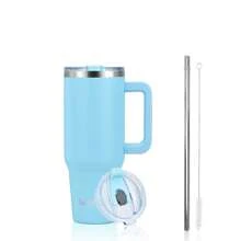 watersy 1pc WATERSY 30 Oz/40 Oz Tumbler With Handle And Straw | 100% Leakproof Insulated Tumblers, Vacuum Reusable Stainless Steel Insulated Water Bottle Travel Mug Cup | Includes ALL Accessories:2 In 1 Lid, Stainless Steel Straw, & Cleaner, For Outdoor, Camping