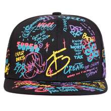 1顶男士88色涂鸦棒球帽，时尚街头嘻哈风，户外休闲网眼帽，适合春季、秋季、旅行、海滩等场合。 - 彩色 - 查看 7