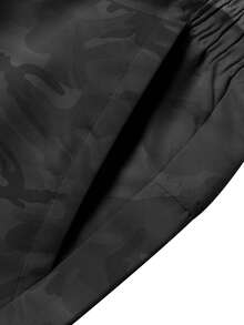 [Spring & Summer] Men's Casual Cargo 3/4 Pants, Summer Drawstring Waist Big Pocket Letter Patch Sporty Pants - Black and White - View 6