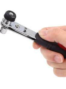 Cheie cu clichet mini cu cap dublu de 1/4 inch, unghi drept, cheie cu clichet mini de 1/4 inch, tijă de fixare cu clips, șurubelniță cu soclu, potrivită pentru scule manuale de garaj