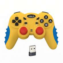 Controlador inalámbrico compatible con , Mando de juego compatible con Switch Pro, PS3, PC, Android que admite eje giroscópico, doble vibración, turbo y control de movimiento - Amarillo - Ver 2
