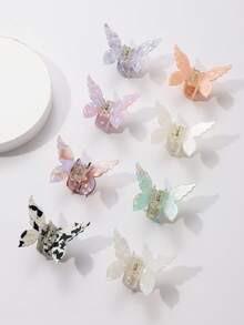 1 件时尚、百搭、优雅、高端醋酸纤维蝴蝶发夹、发爪夹、发饰适合女性日常聚会和旅行佩戴夏季发夹发夹发夹发夹发夹 - 彩色 - 查看 8