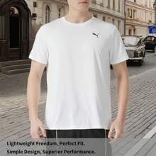 Puma Camiseta de hombre M TAD ESSENTIALS SOLID CAT TEE Ropa deportiva Running Fitness Cómoda Casual Cuello redondo Manga corta 527344-02