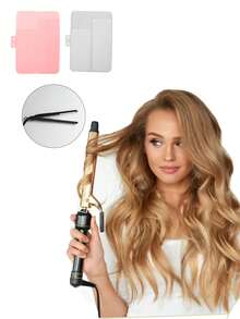 1 件精致简约时尚白色硅胶垫直发器隔热白色卷发器直发器夹保护套，硅胶耐热垫便携式旅行支架直发器收纳袋适用于卷发棒 - 彩色 - 查看 4