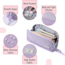 Estuche para lápices, verde menta, bolsa para lápices, estuche para bolígrafos, bolsa para bolígrafos - Morado - Ver 4