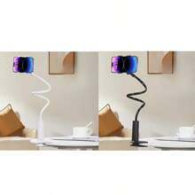 2-in-1 360° drehbarer, verstellbarer Langarm-Handyhalter für den Schreibtisch, Nachttisch-Montage, universell für Smartphones, flexibler Multifunktions-Schlaufen-Halter mit stabilem Griff, faltbares kreatives Design mit 360° Rotation
