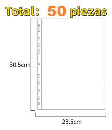 Protectores de Hojas (Pack de 50), Fundas de Hojas, Cubre Hojas, Tamaño Carta A4 Para Carpeta/cubre Hojas, ideal para la oficina, escuela, papeleria, regalo - 50 Piezas - Ver 3