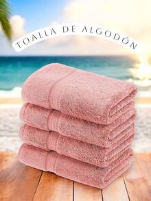 TOALLA DE BAÑO 100% ALGODÓN MEXICANO (Gruesa) ABSORBENTE  70m X 135cm, la cenefa puede variar - Rosa - Ver 4