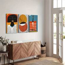 1pc/3pcs Set Modern Bohemian African Art Canvas Posters,Vibrant On Canvas Wall Arts,For Bedroom, Living Room, Hallway,Hotel, Apartment, Studio Wall Decoration,Ideal Summer Gift For Art Lovers And Boho Fashion Enthusiasts,NO Frame/Framed