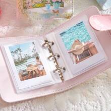 Retro Oil Painting Leather Card Album, 3-Inch Photo Album, Star Small Card Photo Storage Album, Commemorative Album,Back To School,School Supplies