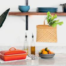 2 Piezas Cestas tejidas para colgar en la pared, cestas colgantes de cocina, cestas tejidas para colgar objetos varios - 1 - Ver 4