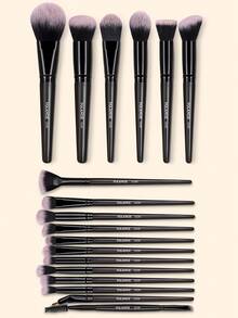 MAANGE 18pcs/20pcs/51pcs Professional Makeup Brush Set, Includes 18 Pcs Face Makeup Brushes, 1 Makeup Sponge And 1 Velvet Makeup Bag, Containing Powder Brush, Blush Brush, Foundation Brush, Contour Brush, Eyeshadow Brush, Eyebrow Brush, Eyeliner Brush And Smudge Brush. The Makeup Tools Are Made Of Soft, Skin-Friendly Fiber Material, Easy To Carry. It Is An Ideal Gift For Women And Girls. The Set Contains Various Makeup Brushes, A Perfect Combination Of Makeup Tools. - Black - View 14
