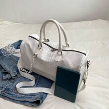 1 件极简主义鳄鱼皮纹理旅行包，可手提或斜挎，适合商务旅行、旅行、返校、搬家旅行收纳袋旅行装备机场旅行用品衣服行李袋创意男孩礼物男朋友爸爸生日礼物学校包学校配件学校用品 - 彩色 - 查看 10