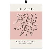 1 PIEZA Pintura en lienzo de arte de pared con pósteres y estampas abstractas de Picasso, William Morris, Matisse, para decoración del hogar bohemia en la sala de estar o café, con opción de marco