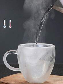 High Borosilicate Heat-Resistant Heart-Shaped Double-Layer Glass Milk, Coffee, Juice Cup With Handle, Heart-Shaped Breakfast Tableware, Heart Coffee Cup, Valentine's Day Gift, Christmas Gift - Multicolor - View 2