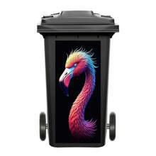 1pc Neon Animal Trash Can Stickers, Waterproof Vinyl Decals, Bull, Flamingo, Lion For Outdoor Bins, Garage & Street Decor | Punk Cyber Style - Multicolor - View 21