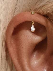 1Pc Upper Ear Cliff  925 Sterling Silver Earring For Women Geometric Zirconia Minimalist Gift For Her Wedding Party Fine Jewelry