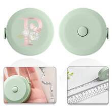 150厘米/60英寸迷你伸缩卷尺，双刻度柔性缝纫尺，带字母图案，便携式服装测量工具配件