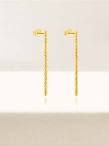 1 par de pendientes de plata de ley 925 con borlas y cadenas, de estilo lujoso para perforación, ideales para uso diario, fiestas o como regalo, joyería fina para novias