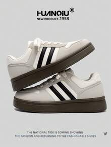 HUANQIU 2025 New Women's Shoes, Hiking Shoes, Ladies' Sports Shoes, Chunky Sneakers, Mesh Breathable White Shoes, Versatile, Light And Comfortable, Lace-Up Soft-Soled Casual Shoes, Running Shoes, White Four Seasons Shoes