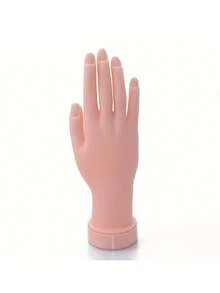 Soft And Flexible Hand Model For Nail Art Practice, Nail Beginner Practice Fake Hand With Insertable Nail Plates, Nail Salon Display And Practice Hand, Rubber Hand Model, Fake Hand Nail Art Training Tool - Beige - View 1