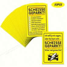 50/80 Stücke lustige deutsche Parkticket-Benachrichtigungskarten, können Gründe überprüfen, amüsanter Erinnerungszettel für falsches Parken, aus Papier gefertigt, Schulanfang, Schulbedarf
