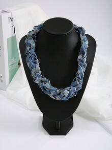 1 Pair Western Cowboy Style Earrings + 1 Handmade Chunky Necklace, Suitable For Fashionable Women Everyday & Vacation Wear