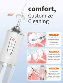 1 máy làm sạch răng cầm tay không dây có thể sạc lại, máy tăm nước điện, máy tăm nước nha khoa có 3 chế độ và 4 vòi phun để chăm sóc răng miệng tại nhà, máy phun nước nha khoa để làm sạch răng - Nhiều màu - Xem 6