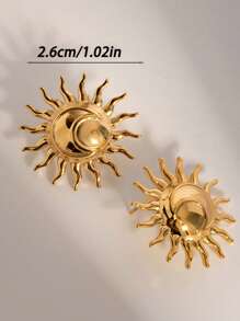 1 par de brincos exclusivos clássicos com design sunburst, estilo palácio exótico
