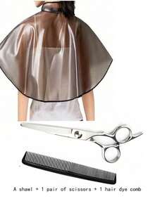 Professional Hair Dyeing & Perming Cape, Waterproof & Oil-Proof Shoulder Cover, Hair Salon Apron, Hairdressing Tool - Light Grey - View 9