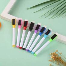 8pcs/Set Colorful Magnetic Whiteboard Markers With Magnetic Eraser, Refillable Large Capacity Dry Erase Markers, Suitable For School, Drawing, Student Rewards, Party Gifts, Random Color Assortment - Multicolor - View 4