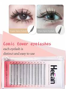 Spire 12排230根睫毛睫毛延长C形混合长度浓密扇形假睫毛高品质漫画Spire睫毛系列 - 查看 4