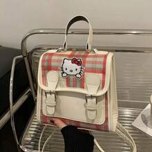 Sanrio Zaino da donna retrò ed elegante alla moda, nuovo zaino mini stile college, borsa quadrata casual da ufficio e per pendolarismo, per forniture scolastiche, back to school