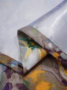 1pc Impression Painting Print Table Skirt, Kitchen Curtain, Room Divider, Japanese Style Cloth Curtain For All Seasons, Cabinet, Bathroom Sink Half Curtain, Decorative Curtain No Drill Required