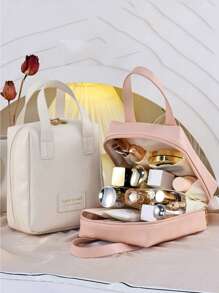 1 pièce Sac à main en PU Sac cosmétique imperméable Sac de toilette de voyage multifonction Sac organisateur Sac cabas cosmétique Sac de plage Grande capacité Sac de voyage Accessoire essentiel pour les vacances Sac cosmétique des dames Sac de voyage essentiel Sac cosmétique à double couche Imperméable Sac de toilette PVC Sac de vacances Cadeau pour les amis Cadeau de la Saint-Valentin Décoration intérieure
